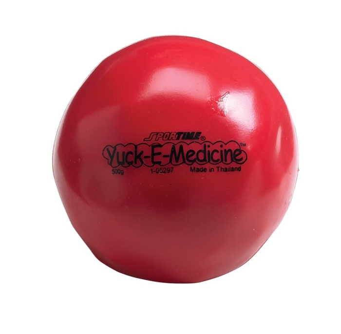 1.1 lb, 4-1/2 in Yuck-E-Medicine Ball, Red