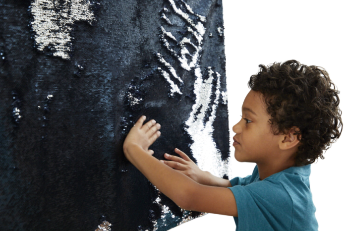 Sensory Sequin Panel, 24 x 36 Inches, Blue/Silver - Image 5