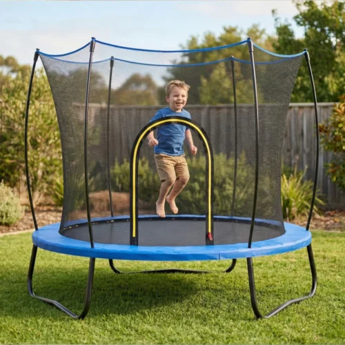55 In Mini Trampoline in Blue in yard