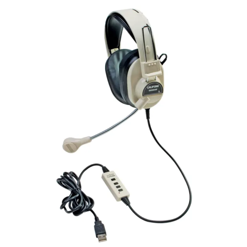 Califone 3066-USB Deluxe Over-Ear Stereo Headset with Gooseneck Microphone 2
