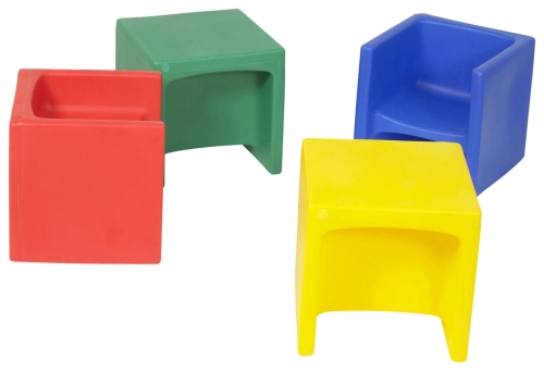 Children's Factory Cube Chairs Plain