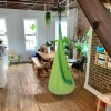 Cozy Pod Swing Green Hanging