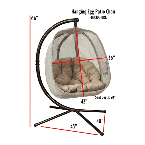 FlowerHouse Egg Chair Swing, Bark