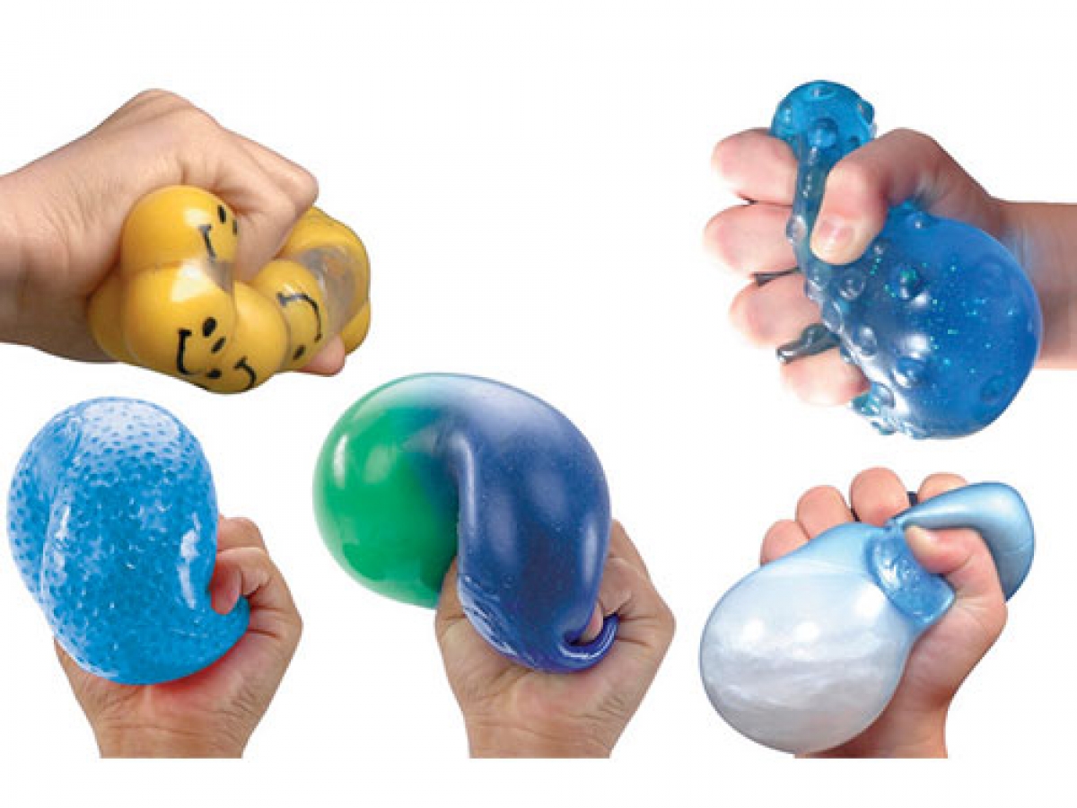 Fun Fidget Squeeze Balls - Set of 5 Gel Squeeze Balls - Autism Fidgets