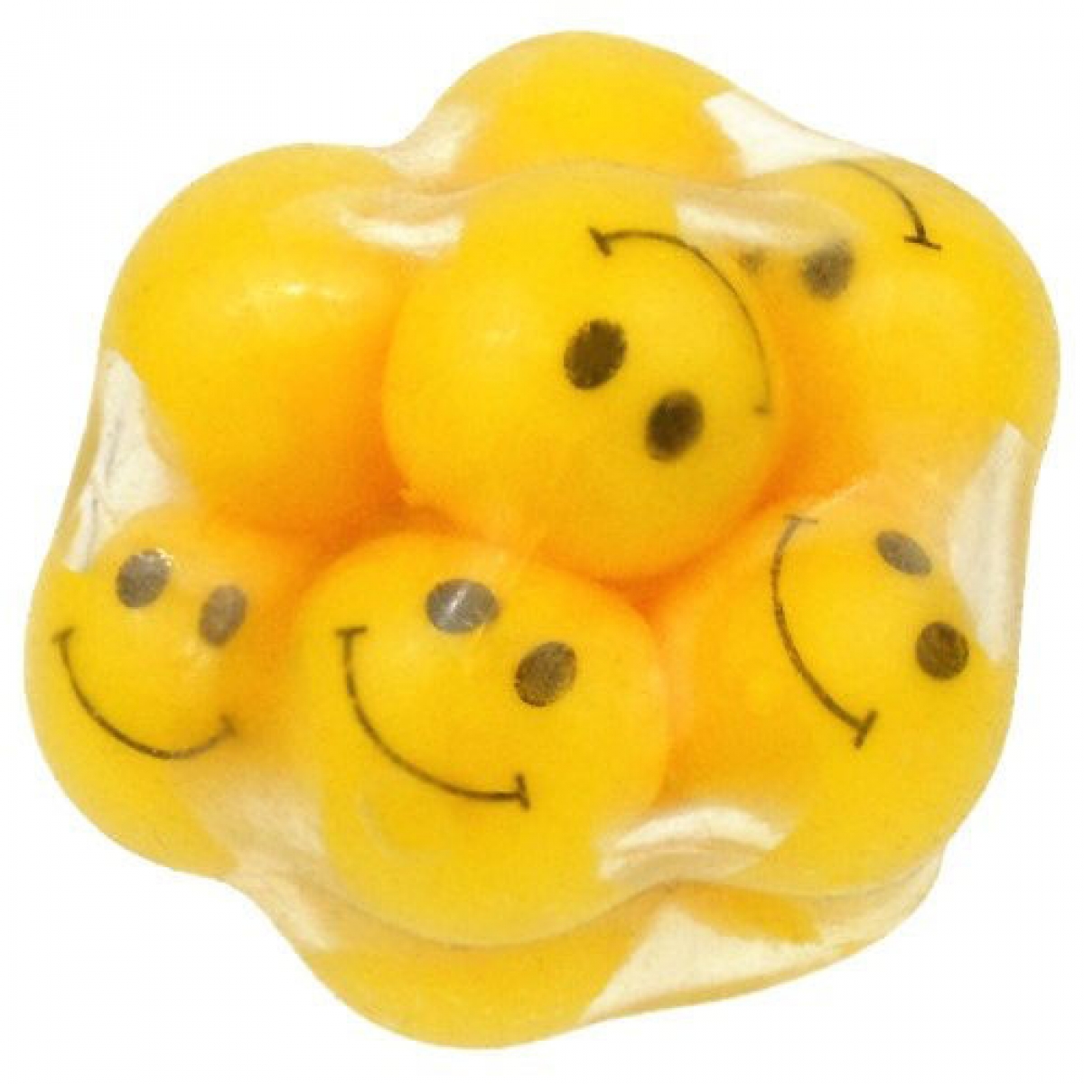 Kids HAPPY YELLOW FOAM BALL Smile Face Squeeze Bouncy Stress Relief Fidget Toy 
