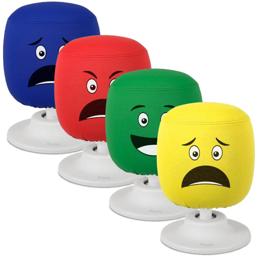 Kore Design SEL Replacement Covers for Kids Adjustable Pivot Stools, Set of 4 Facial Expressions-1