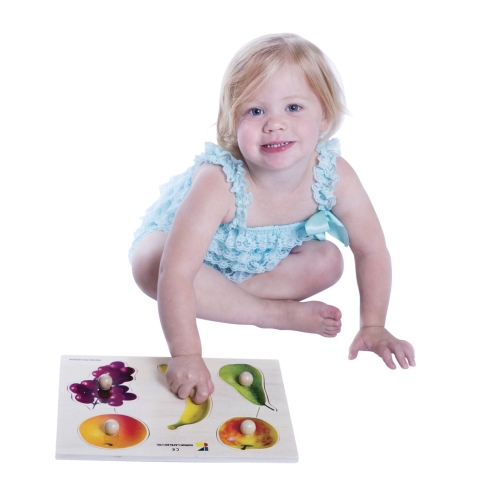 Large Knob Puzzle Fruits Theme with Child