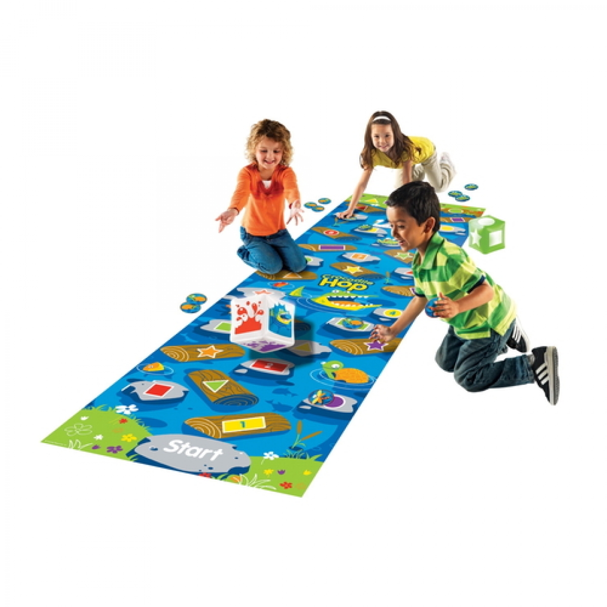 Learning Resources スタッキングクジラ、教育玩具 Learning Resources Crocodile Hop Floor Game