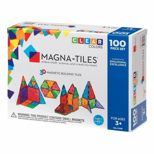 Magna-Tiles® Clear Colors 100-Piece Set – Pitter Patter