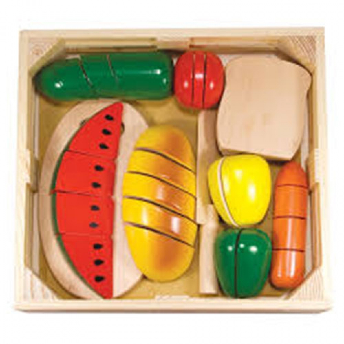 Melissa Doug Smooth Sanded Cutting Food Box Set
