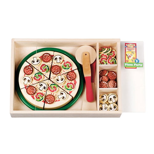 Melissa & Doug Pizza Party - Wooden Play Food Set
