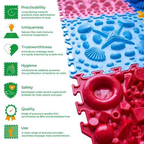 Sensory Massage Puzzle Mat - Happy Path - Sensory Floor Tiles