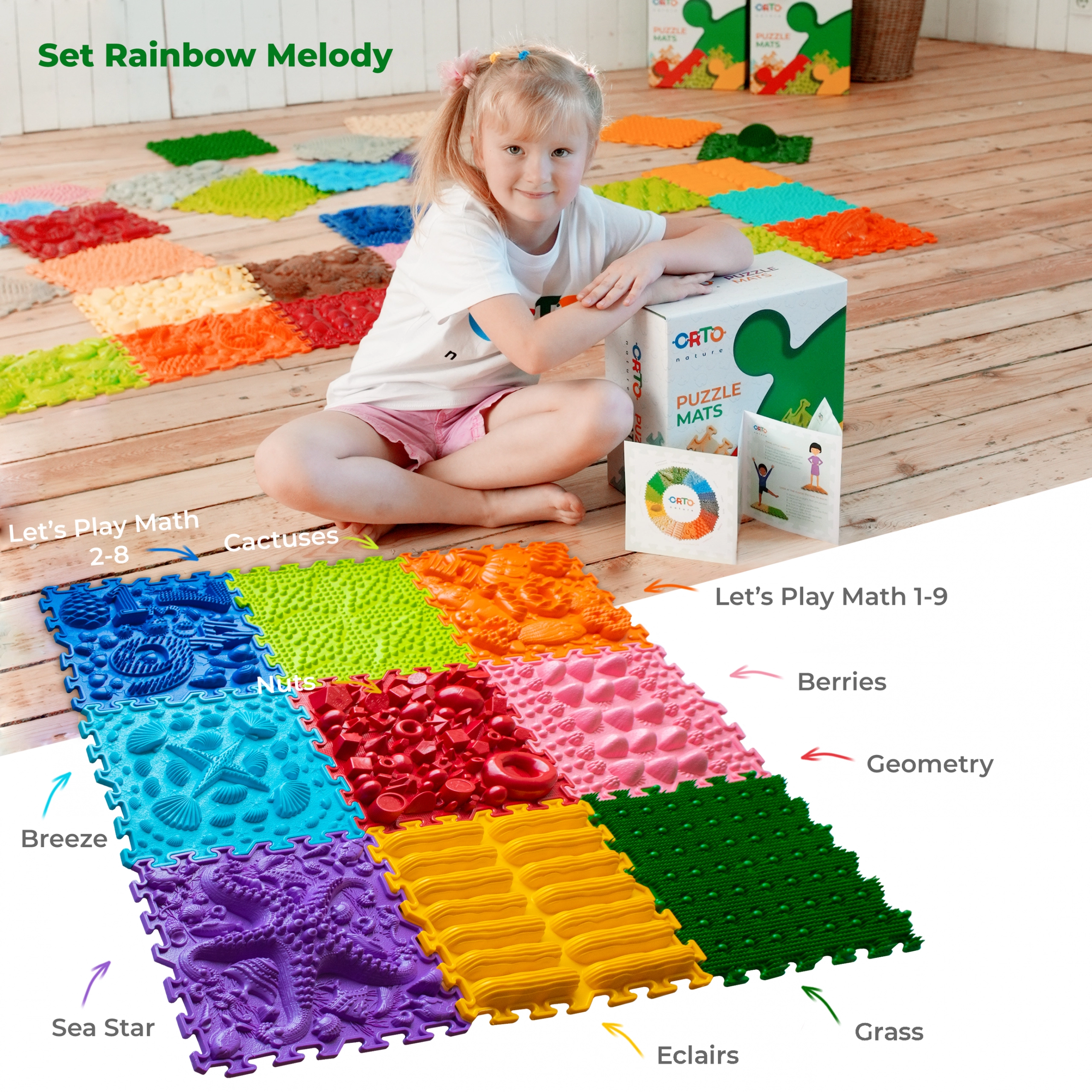 Rainbow Play Mats - Colorful Interlocking Foam Tile Pack