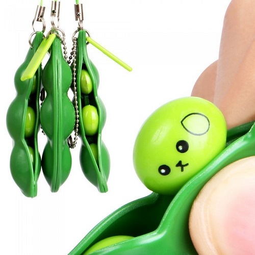 Pea Pod Fidget Toy - Edamame Keychain - Bean Fidget