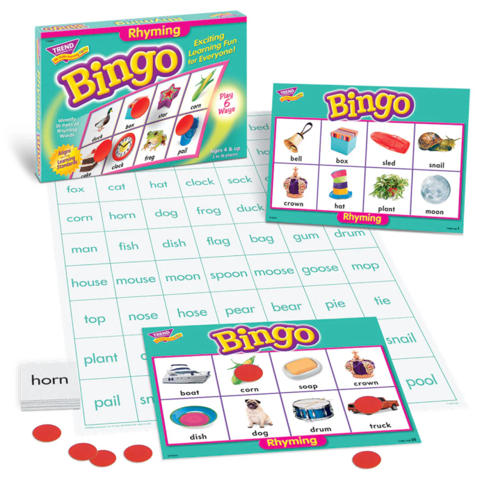 Rhyming Bingo Game Closeup