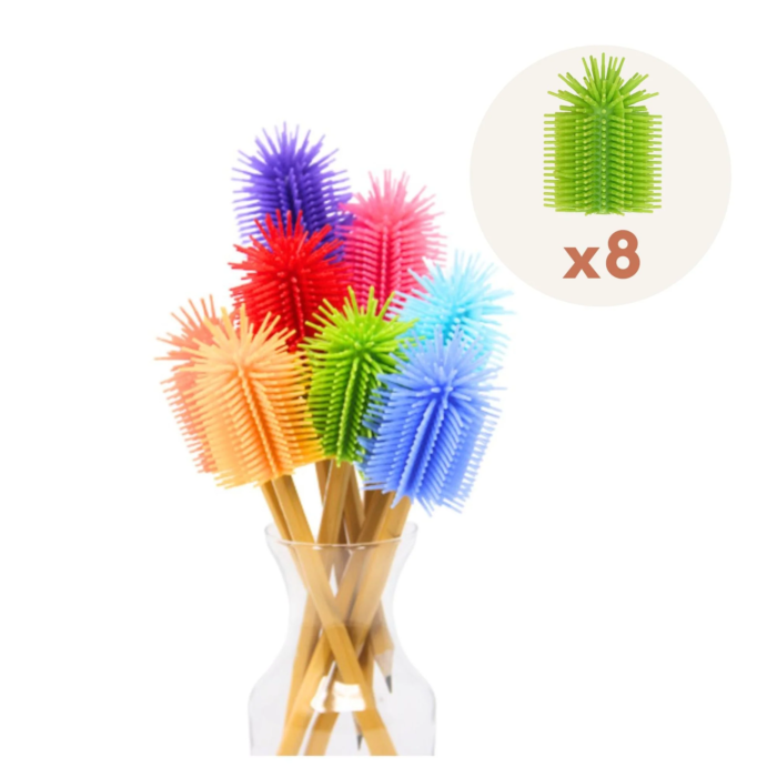 Spike Silicone Fidget Tactile Pencil TOPPER Party Pack 8 Assorted