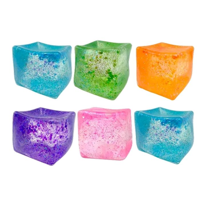 Jumbo Glitter Squishy Cube