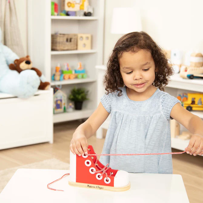 Wooden Lacing Shoe in Use