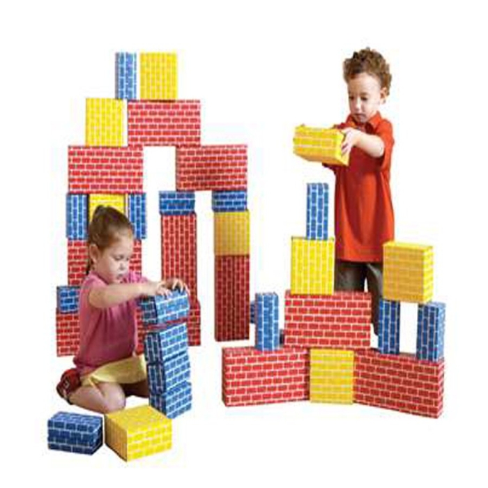 Childcraft Corrugated Blocks, Blue, Red and Yellow, Set of 36