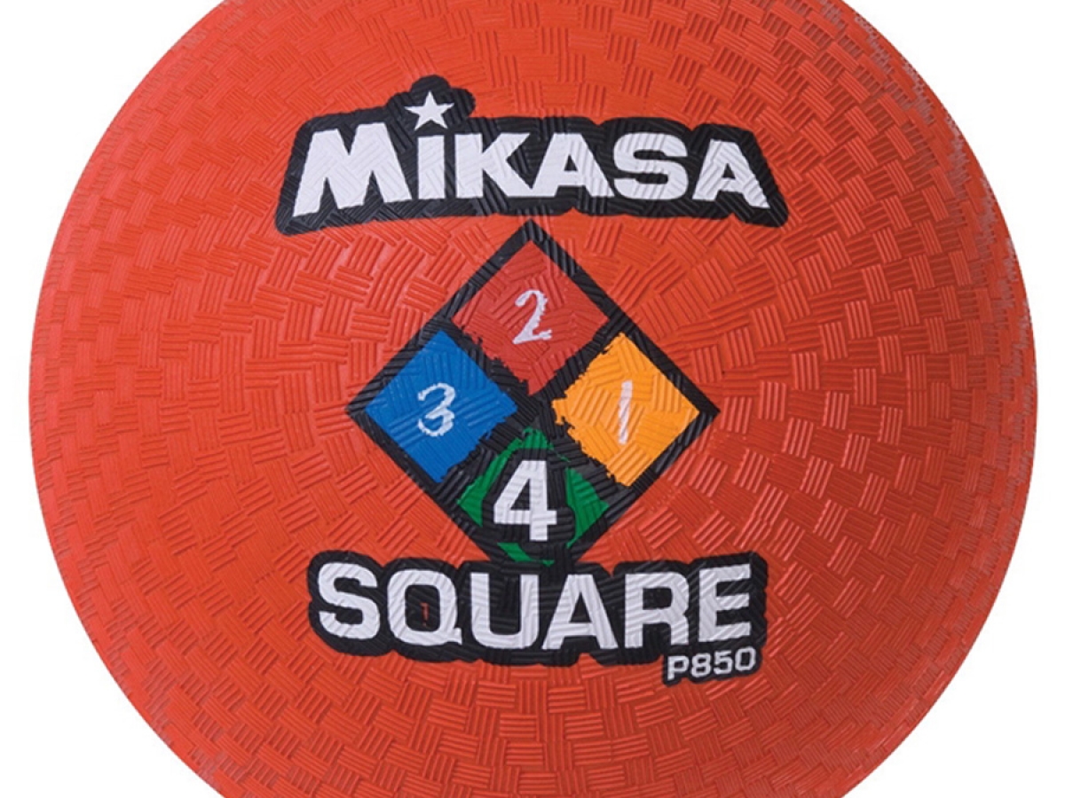 Rubber Cover Playground Ball 8 1 2 Dia in Red 4 Square