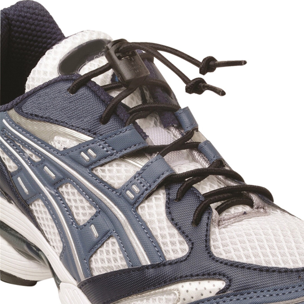 Elastic Shoe Laces, Cord-Lock, Black, 1 