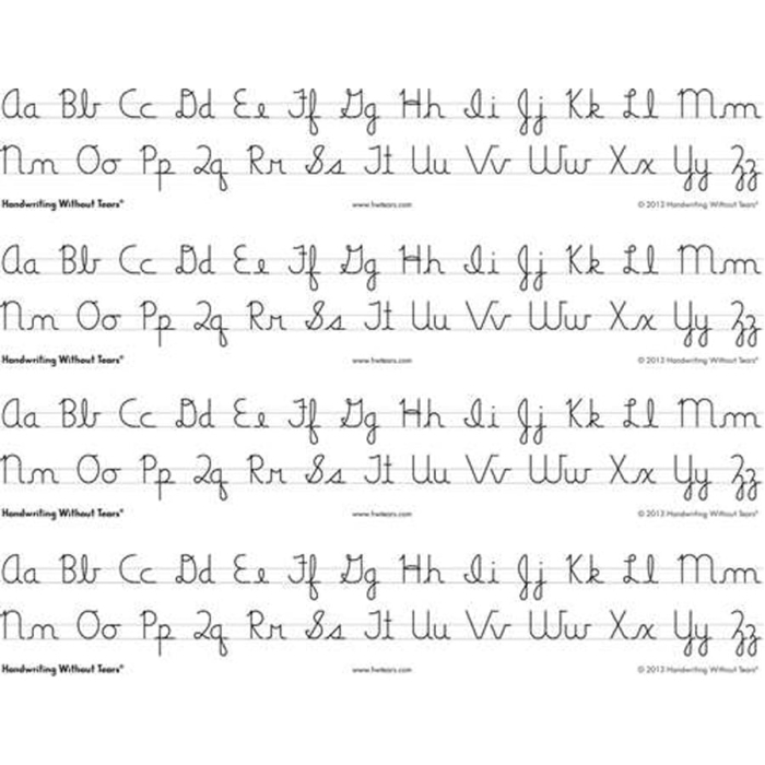 Handwriting Without Tears Cursive Alphabet Desk Sheets, 4 Strips per Sheet