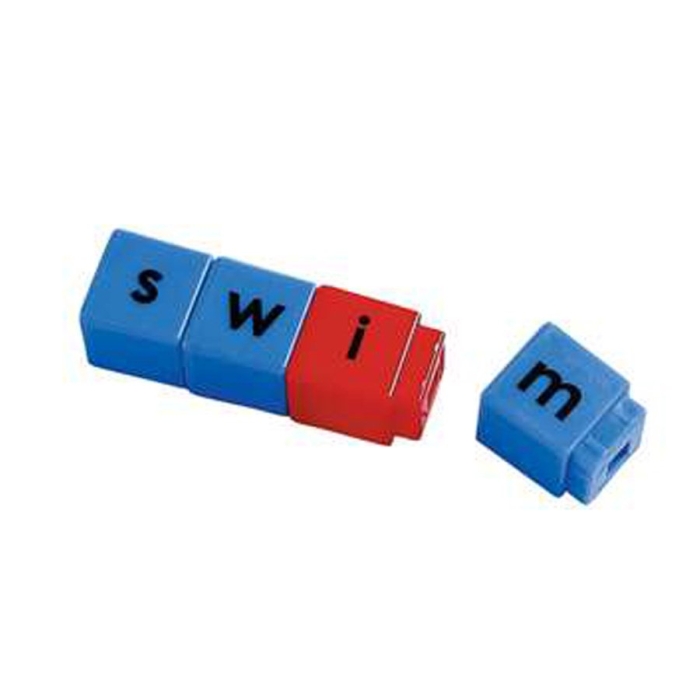 Unifix Letter Cubes Word Building Center - Set of 60 Vowels and 120 Consonants - Red and Blue
