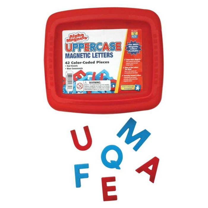 Educational Insights Uppercase Alphamagnet, Red and Blue, 42 Pieces