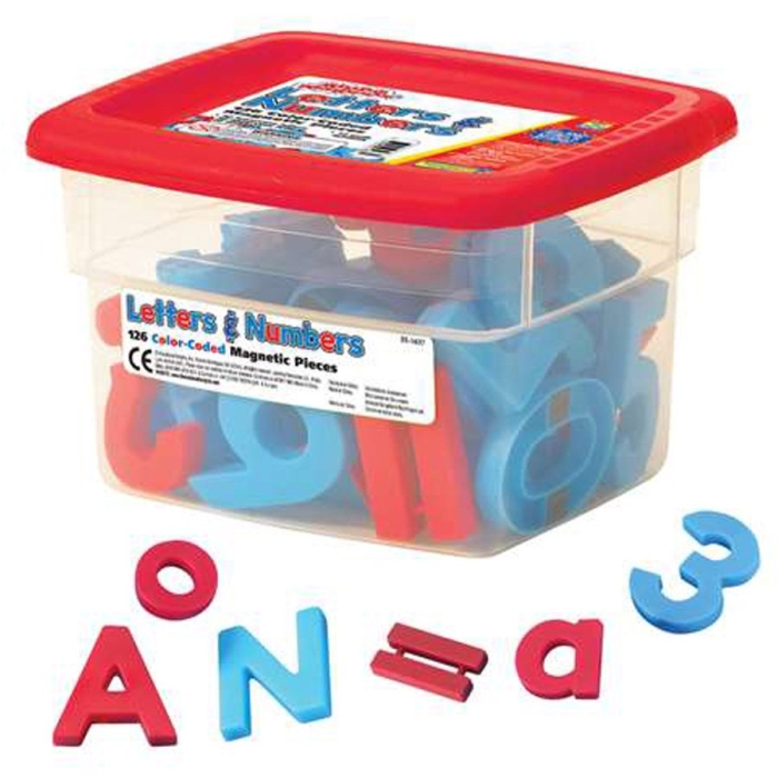 Educational Insights Alphamagnets & Mathmagnets, Red and Blue, 126 Pieces