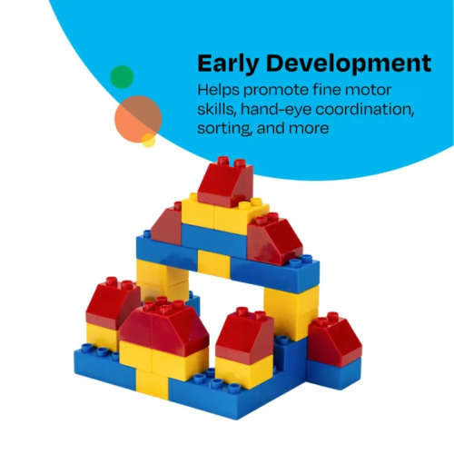 preschool plastic building bricks set stacked